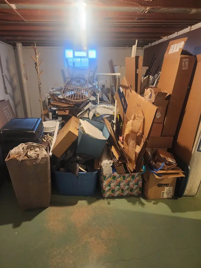 Roll-off dumpster container at job site for 4 Yard Dumpster Rental in Acworth